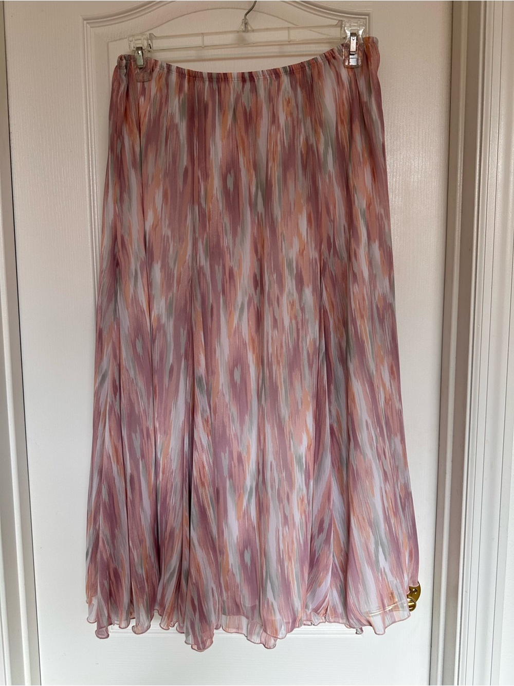 Ruby Rd. Pink Multi-Brushstroke Maxi Skirt